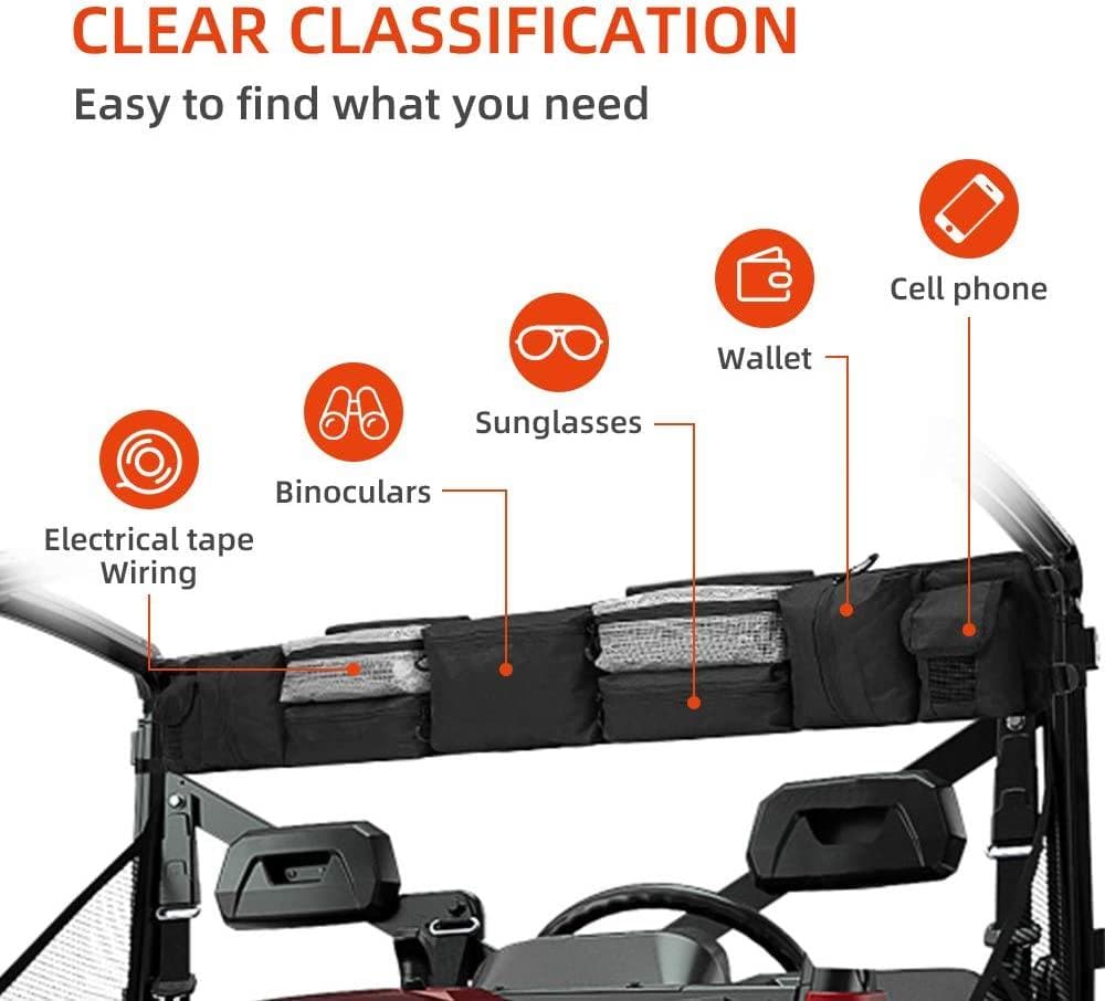 Photo of UTV Universal Roll Cage Organizer Storage Bag by Kemimoto - Premium for UTVs / Side by Sides