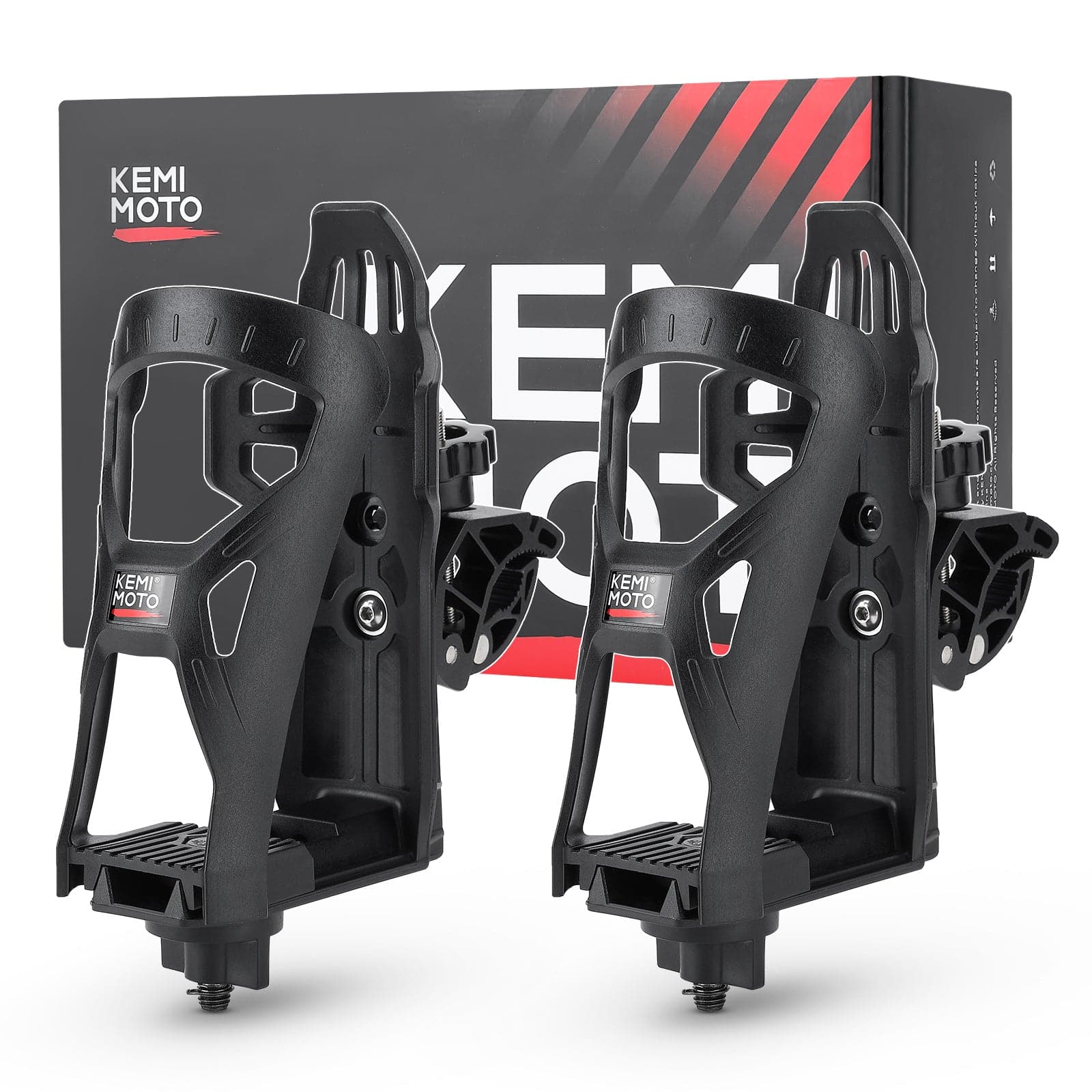 Photo of ATV Motorcycle Cup Holder with 0.6"-1.56" Metal Clamp by Kemimoto - Premium for UTVs / Side by Sides