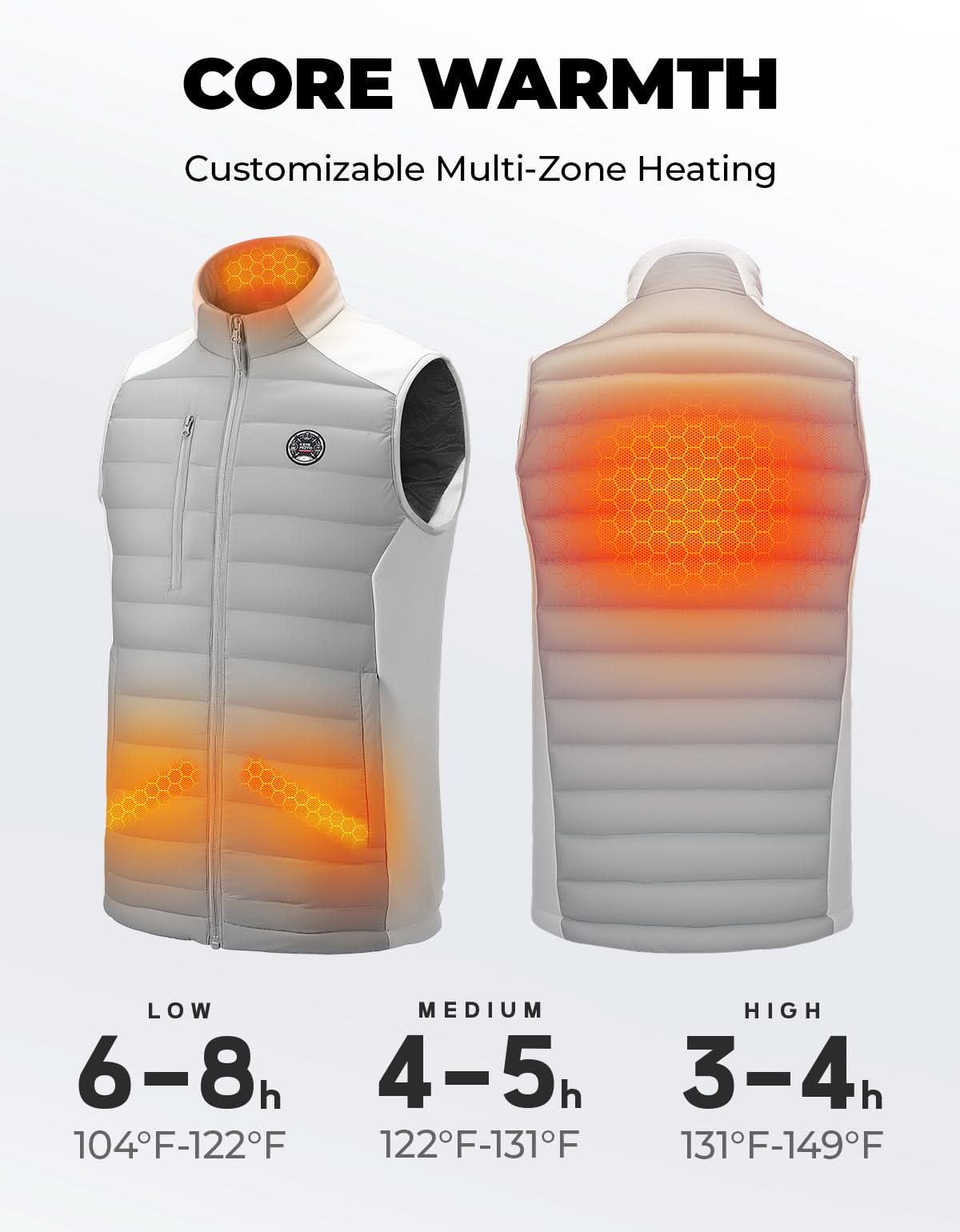 Photo of Heated Vest for Women and Men Thermal Reflective with Battery Pack by Kemimoto - Premium for UTVs / Side by Sides