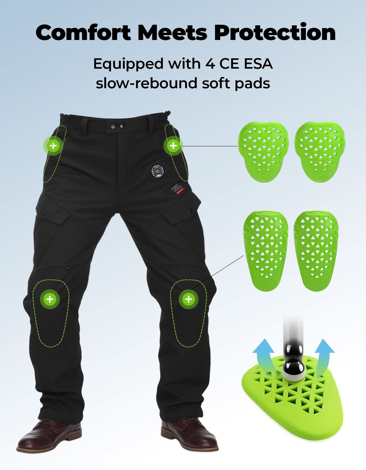 Photo of Men’s Heated Motorcycle Pants with 10000mAh Battery and Armor by Kemimoto - Premium for UTVs / Side by Sides