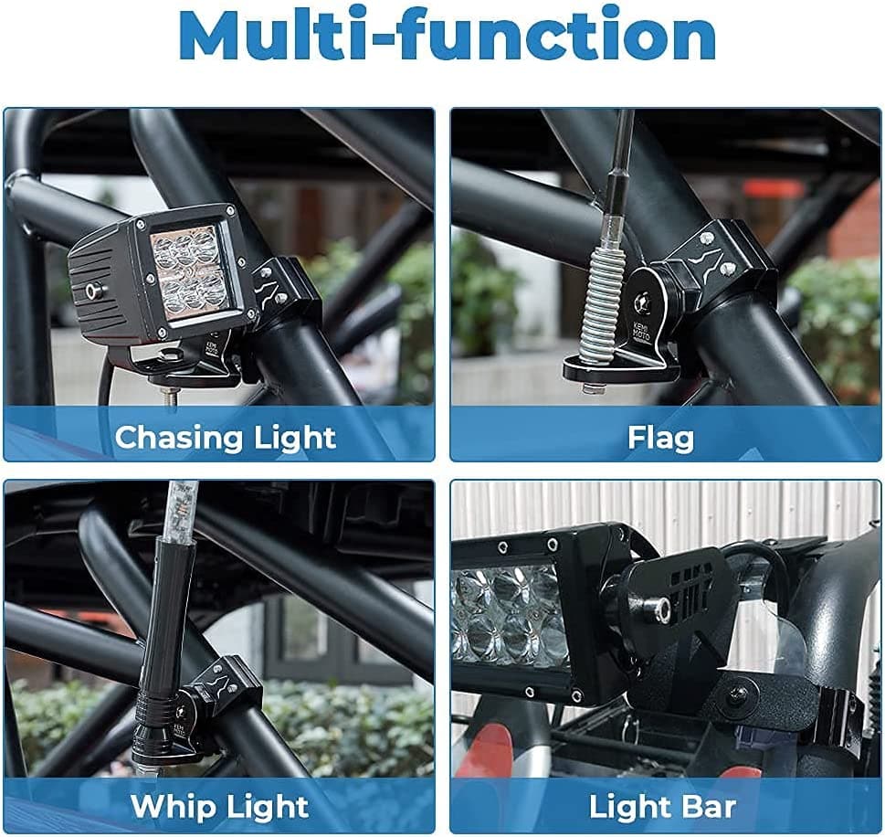 Photo of Whip Light & Flag mount & 5 Pin ATV Rocker Switch & Backup Lights by Kemimoto - Premium for UTVs / Side by Sides