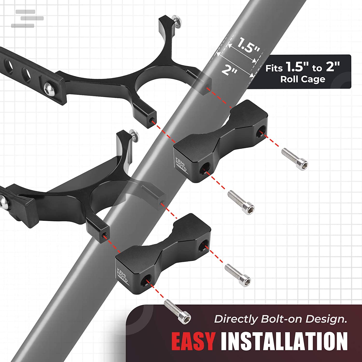 Photo of UTV Fire Extinguisher Holder Fit Polaris RZR, Can Am X3, Kawasaki Teryx by Kemimoto - Premium for UTVs / Side by Sides