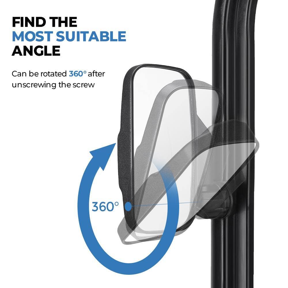 Photo of Side Mirrors for Polaris Ranger/ General, Can-Am Trail/ Defender (1 pair) by Kemimoto - Premium for UTVs / Side by Sides