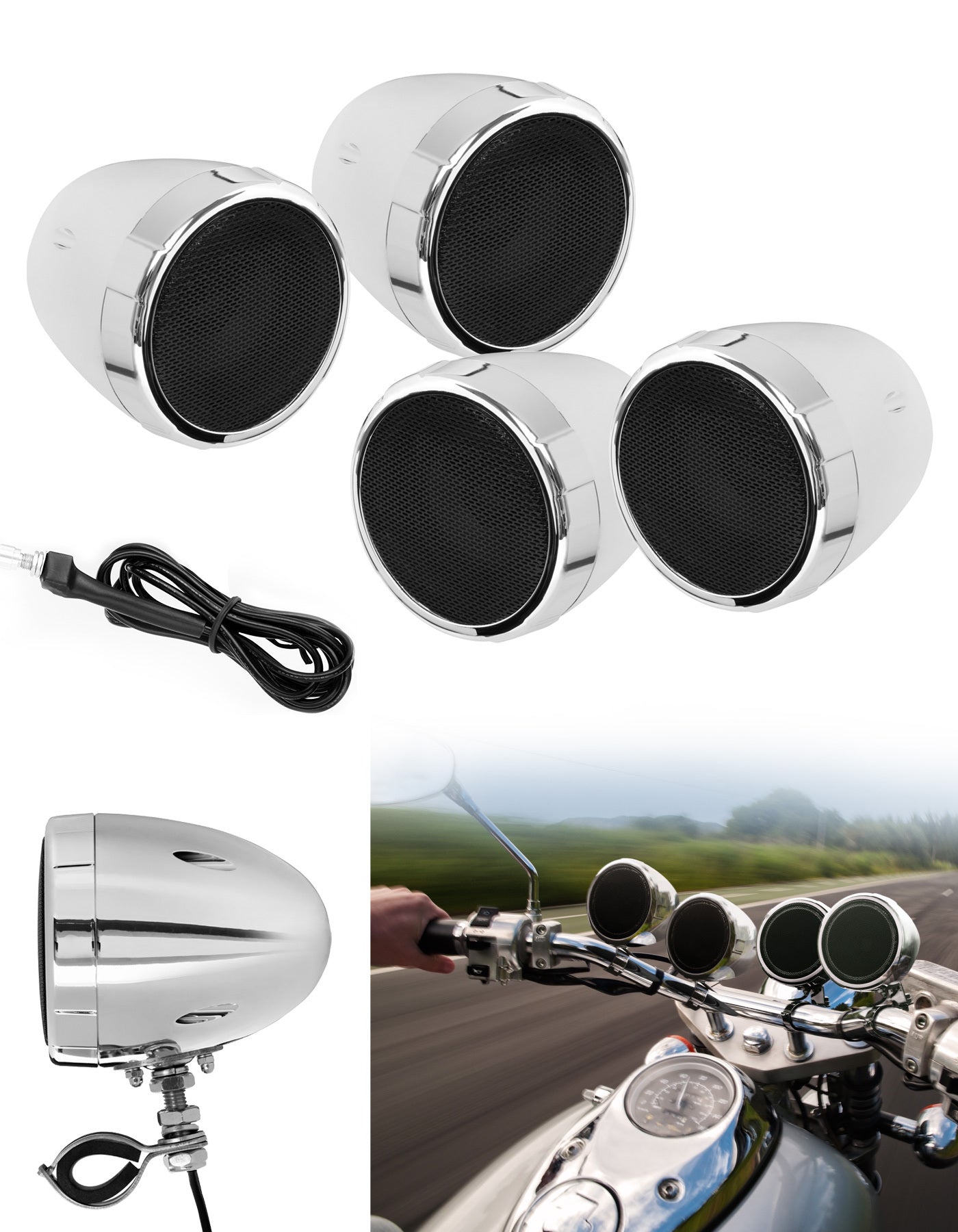 Photo of BOSS AUDIO 4 SPEAKER SYSTEM CHROME by BOSS AUDIO - Premium Audio/Visual/Communication for UTVs / Side by Sides