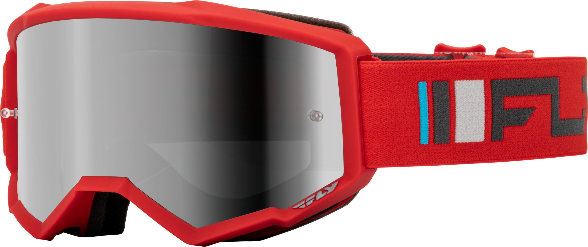 Photo of YOUTH ZONE GOGGLE RED/CHARCOAL W/ SILVER MIRROR/SMOKE LENS by FLY RACING - Premium Eyewear for UTVs / Side by Sides