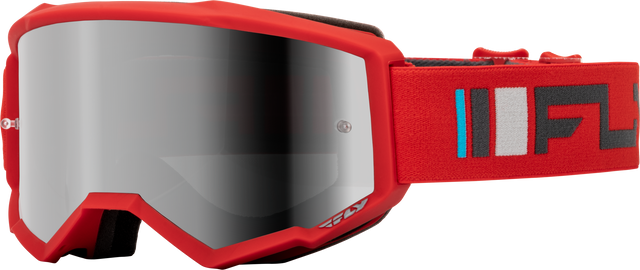 Photo of YOUTH ZONE GOGGLE RED/CHARCOAL W/ SILVER MIRROR/SMOKE LENS by FLY RACING - Premium Eyewear for UTVs / Side by Sides