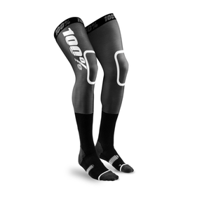 100% REV Knee Brace Moto Socks - Black/White, Large/XL