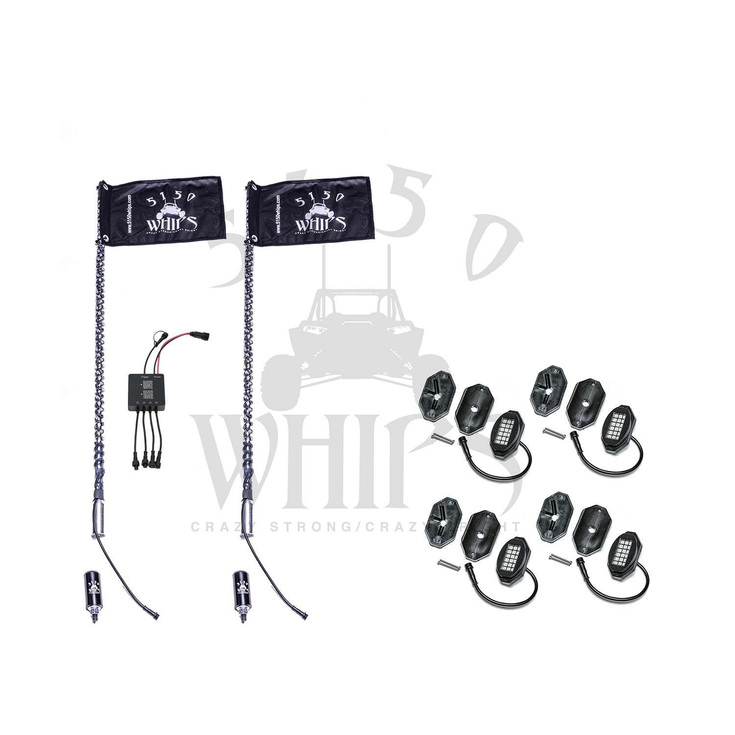 187 Whips and Rock Light Combo Kit