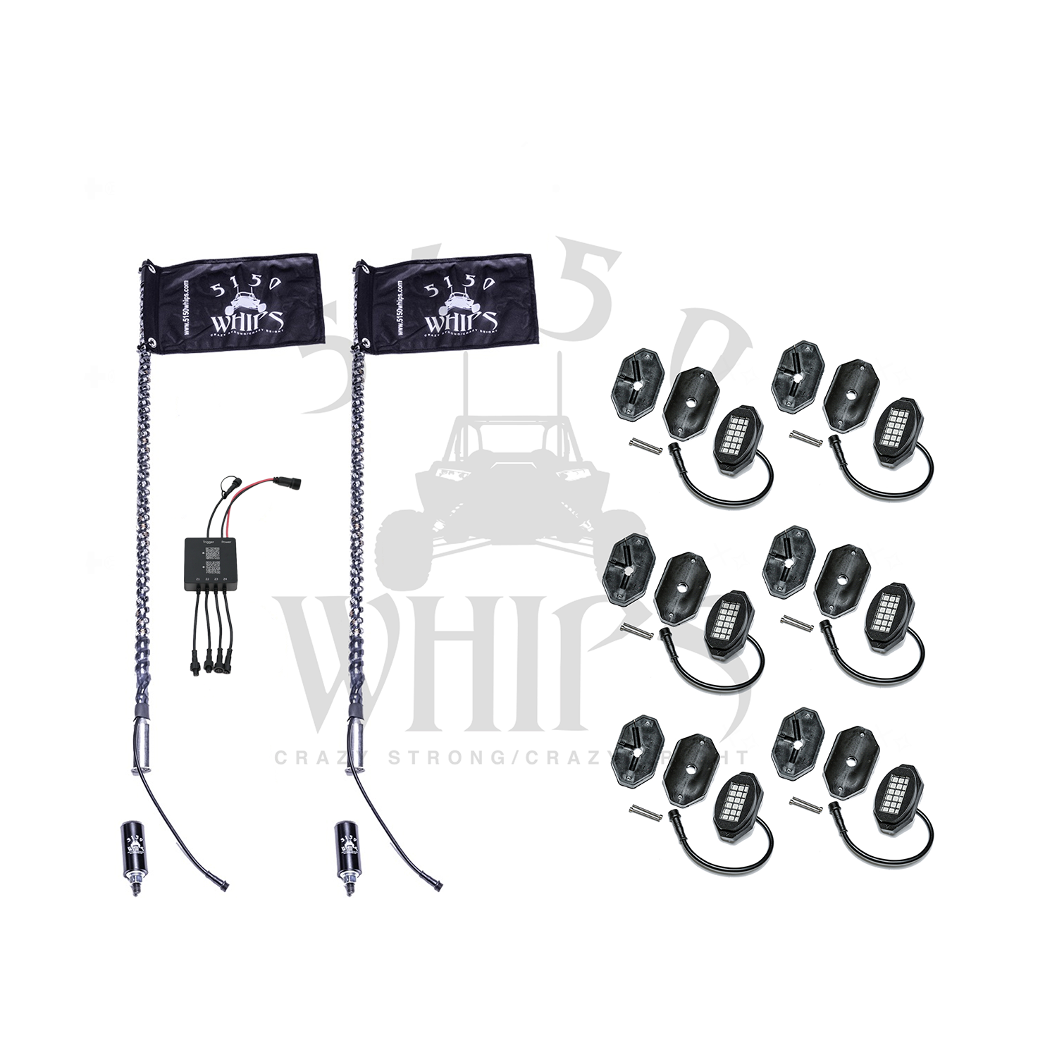187 Whips and Rock Light Combo Kit