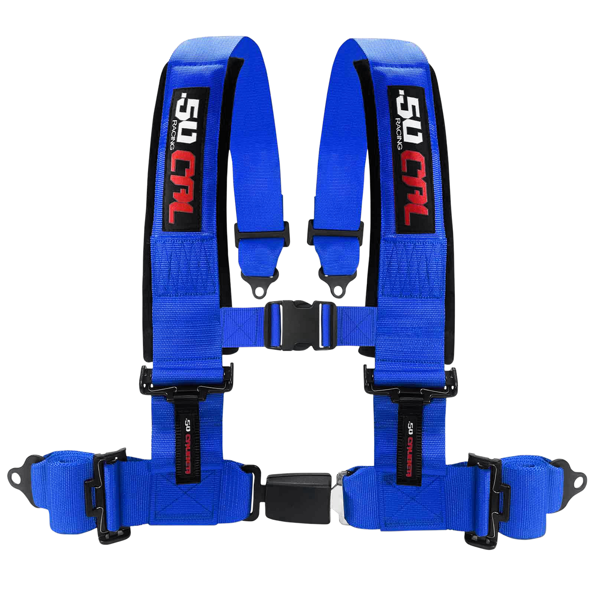 50 Caliber Racing push-button harness - 3 Inch / Blue - product photo