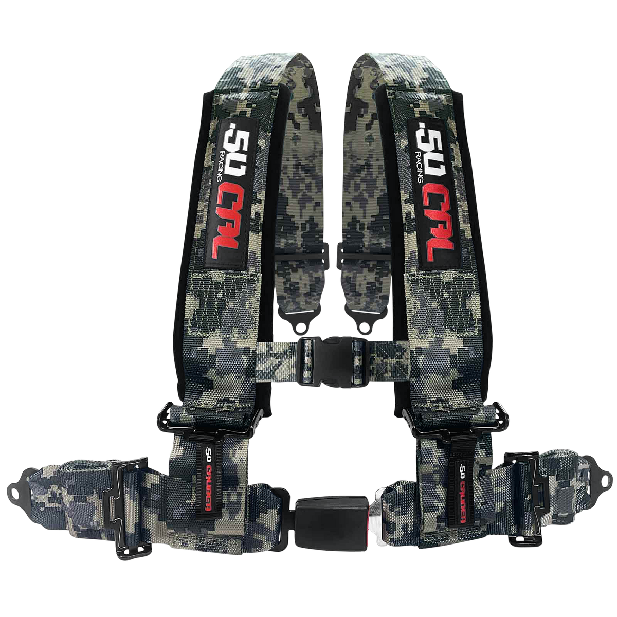 50 Caliber Racing push-button harness - 3 Inch / Camo - product photo