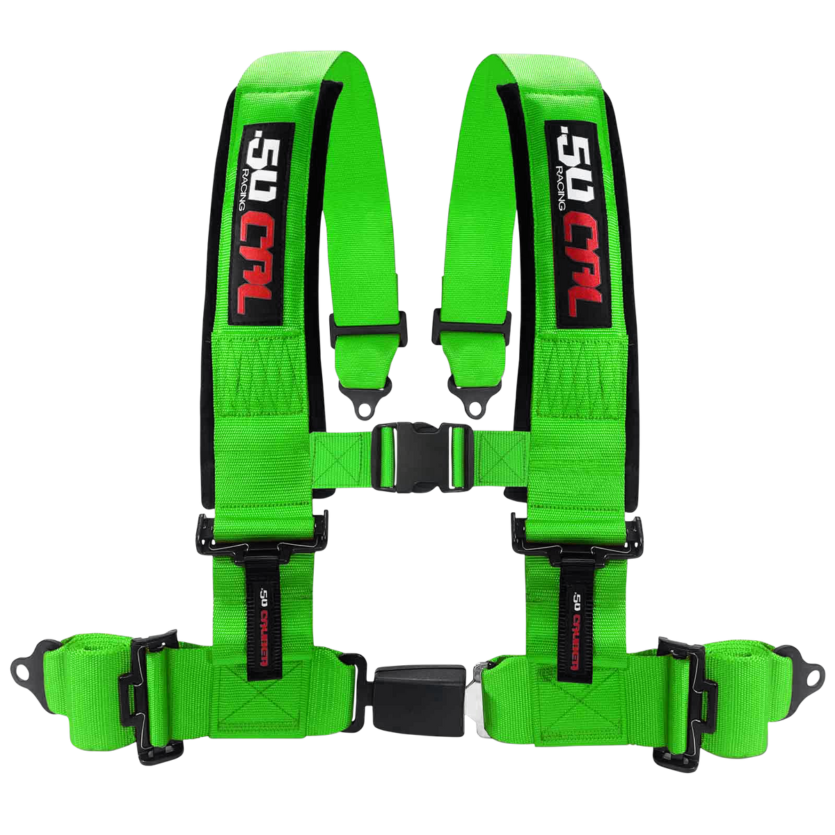 50 Caliber Racing push-button harness - 3 Inch / Green - product photo