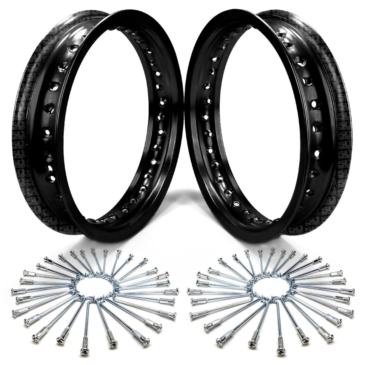 2 Pit Bike Rims 10 inch 28 Hole + Spokes