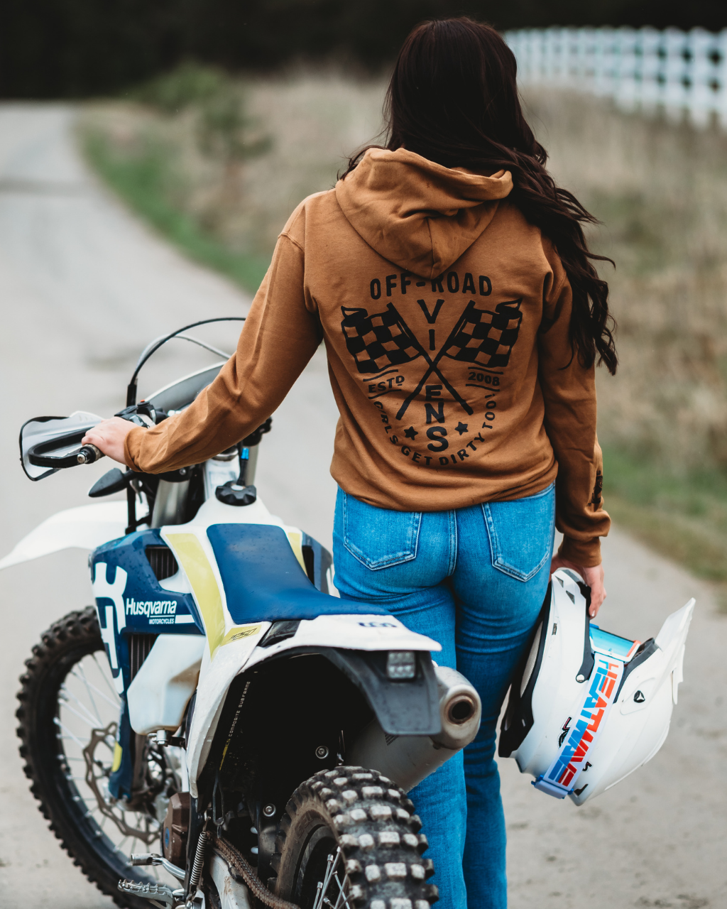 Photo of Finish Line Unisex Pullover Hoodie by OFF-ROAD VIXENS CLOTHING CO. - Premium Apparel & Accessories for UTVs / Side by Sides