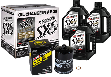 Photo of SXS QUICK CHANGE KIT 5W50 WITH BLACK OIL FILTER by MAXIMA - Premium Chemicals for UTVs / Side by Sides