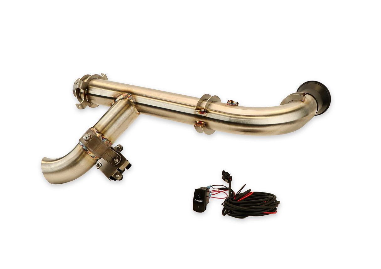 Photo of SIDE PIECE Header Pipe with Electronic Cutout - Can-Am Maverick X3 by Trinity Racing - Premium Full System for UTVs / Side by Sides