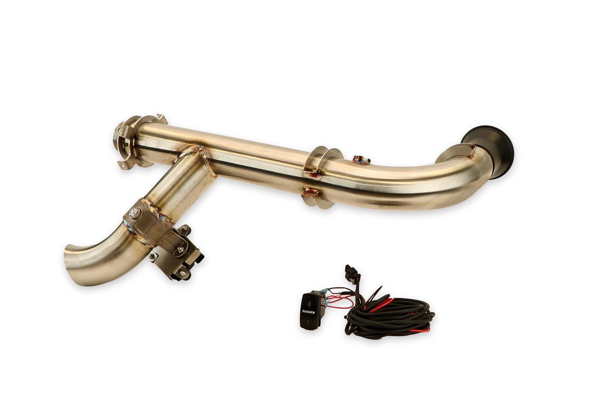 Photo of Trinity Racing SIDE PIECE Header Pipe with Electronic Cutout - Can-Am Maverick X3 by Trinity Racing - Premium Exhaust Systems & Components for UTVs / Side by Sides