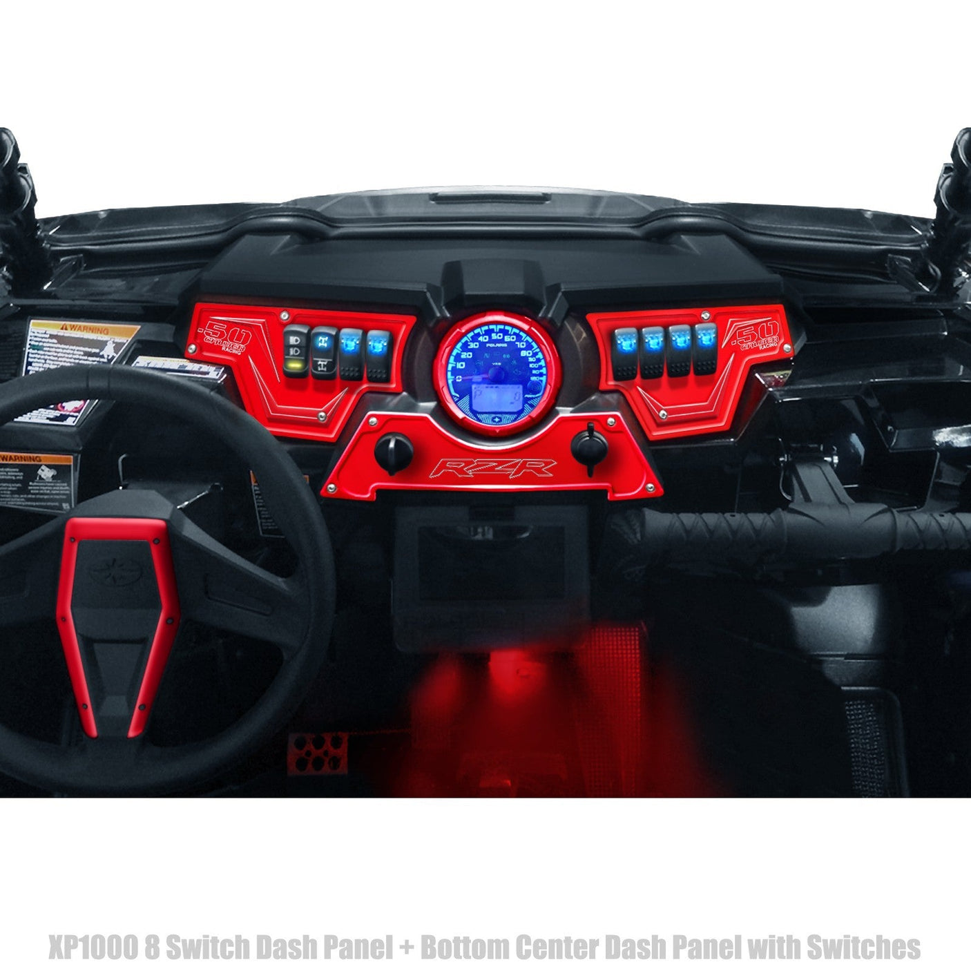 50 Caliber Racing RZR XP1000 8-Switch Billet Aluminum Dash Panel