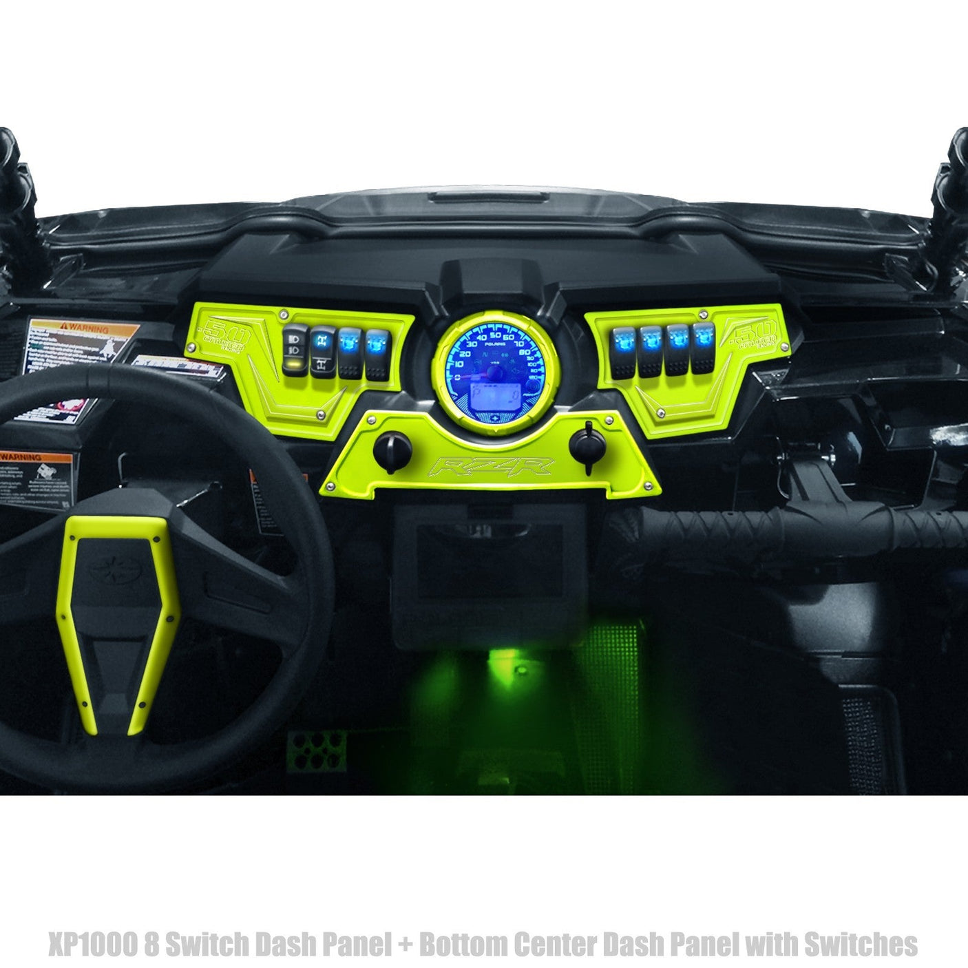 50 Caliber Racing RZR XP1000 8-Switch Billet Aluminum Dash Panel