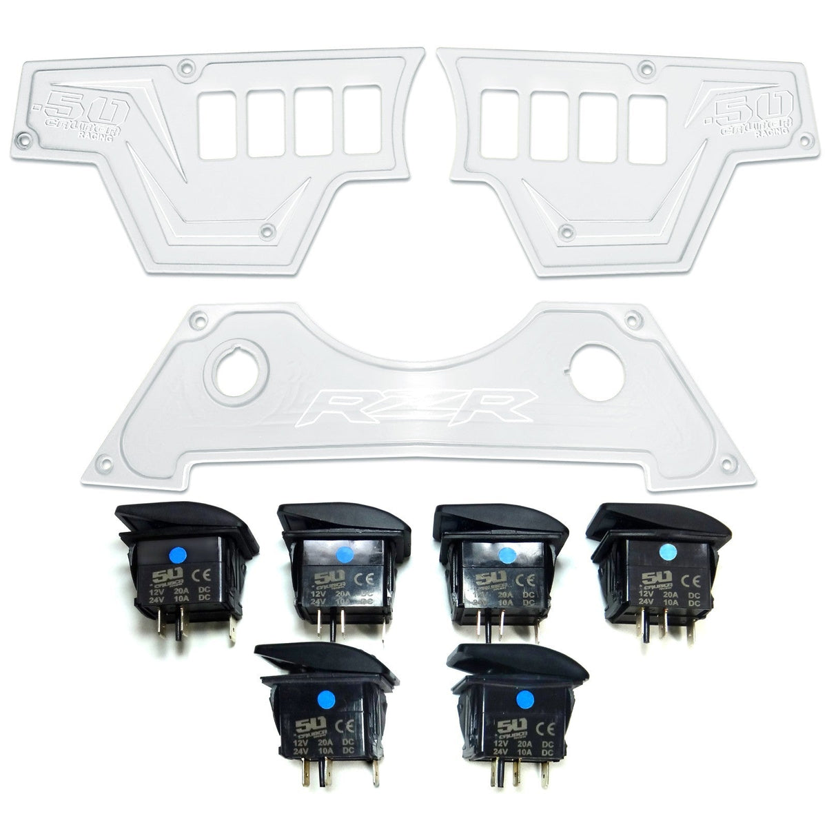 50 Caliber Racing RZR XP1000 8-Switch Billet Aluminum Dash Panel