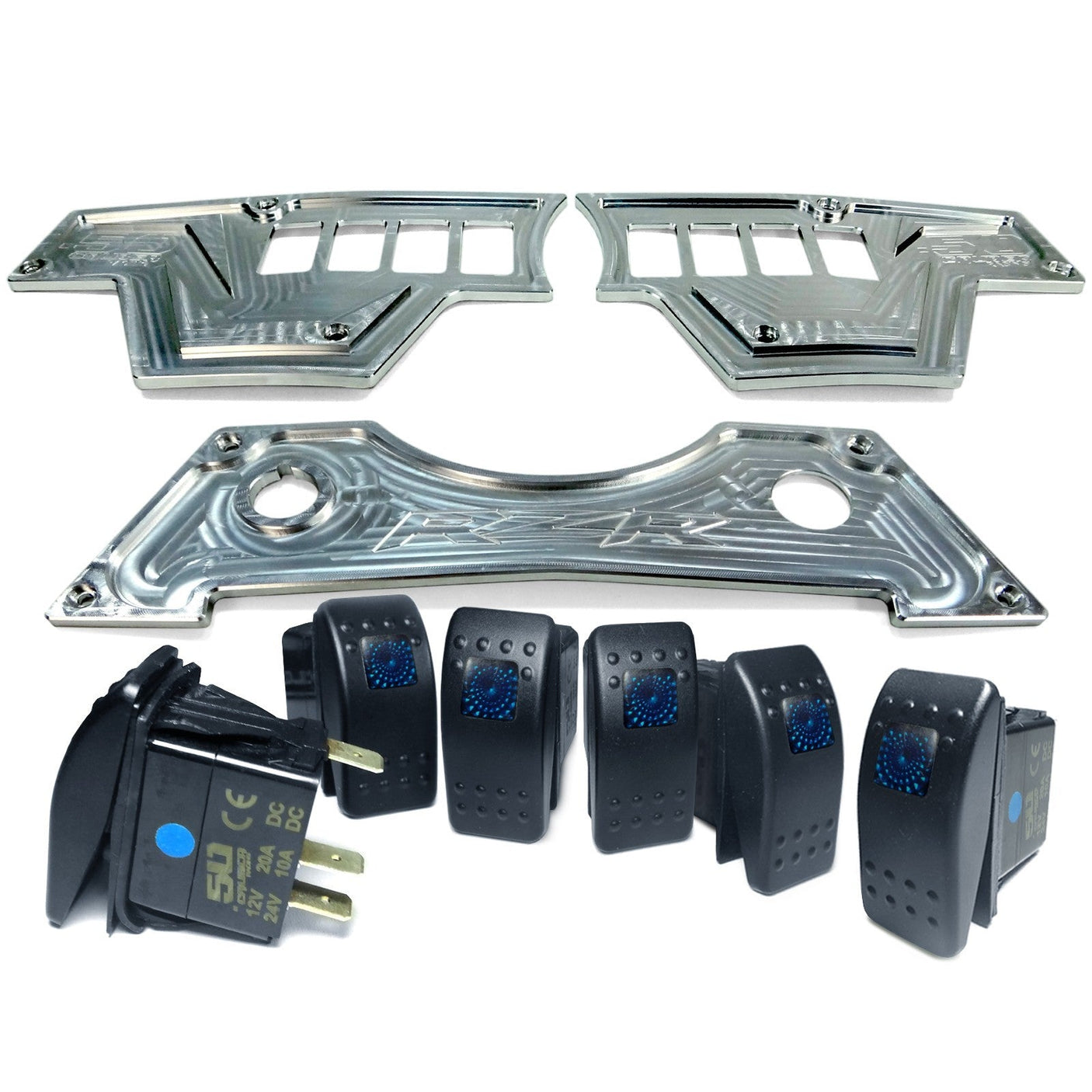 50 Caliber Racing RZR XP1000 8-Switch Billet Aluminum Dash Panel
