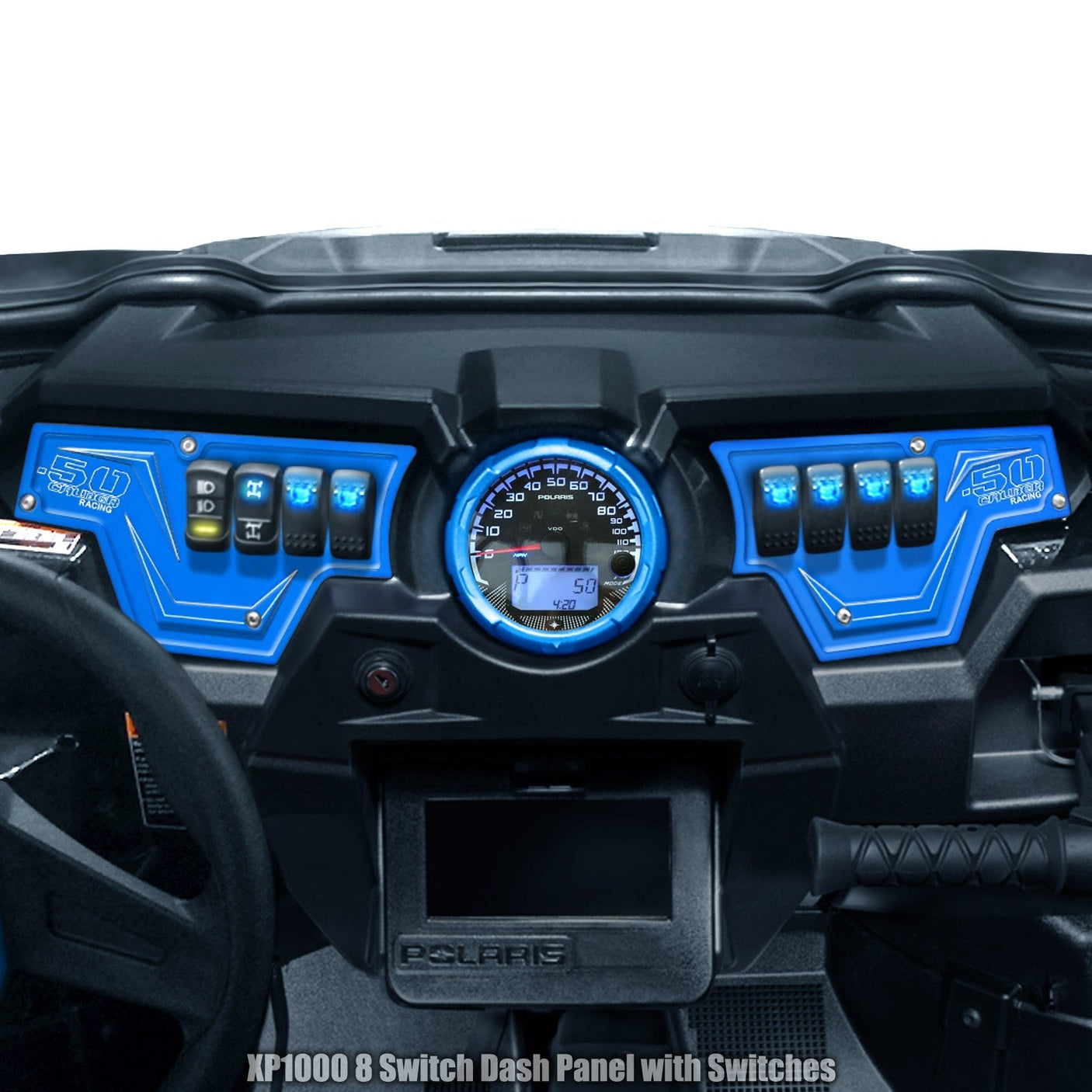 50 Caliber Racing RZR XP1000 8-Switch Billet Aluminum Dash Panel