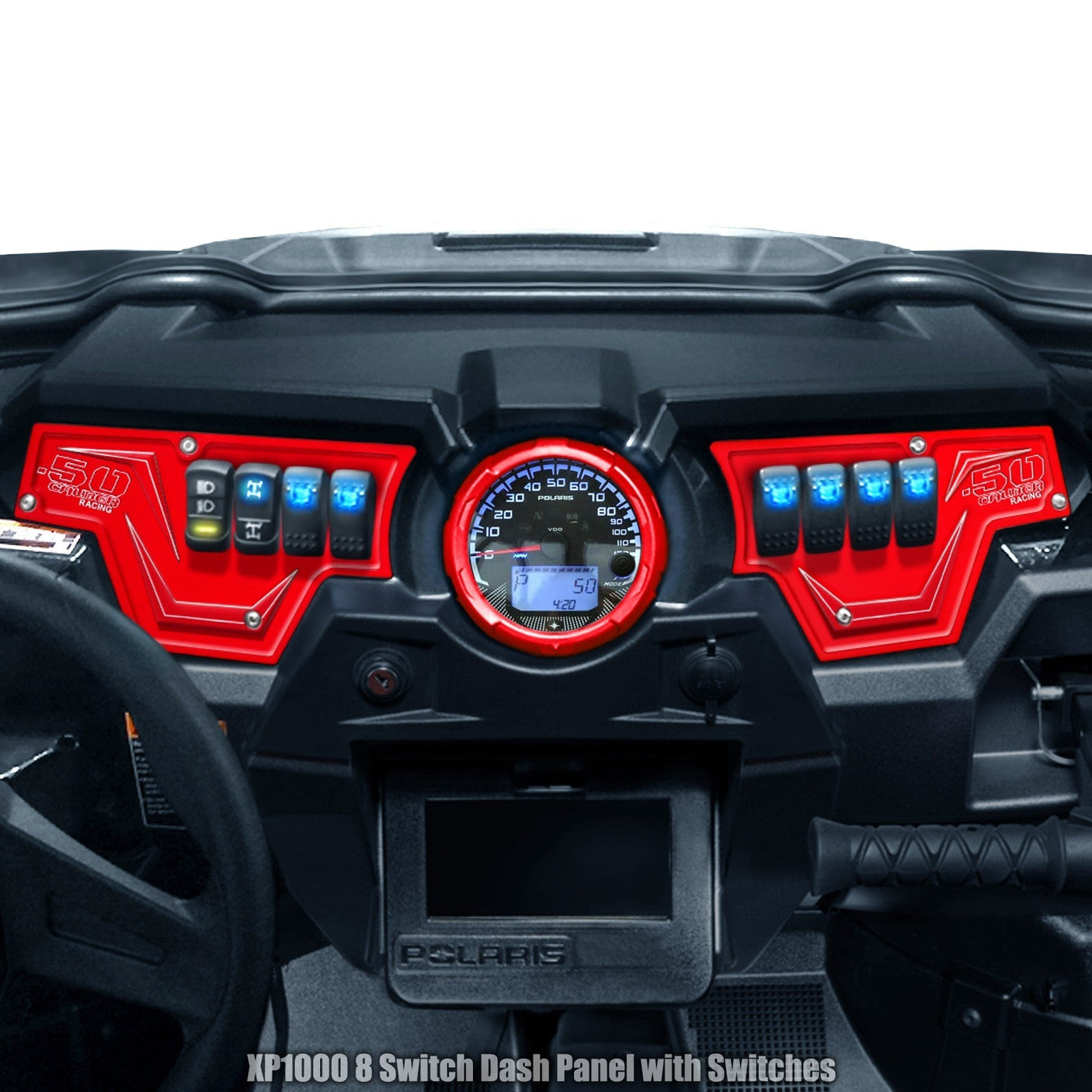 50 Caliber Racing RZR XP1000 8-Switch Billet Aluminum Dash Panel