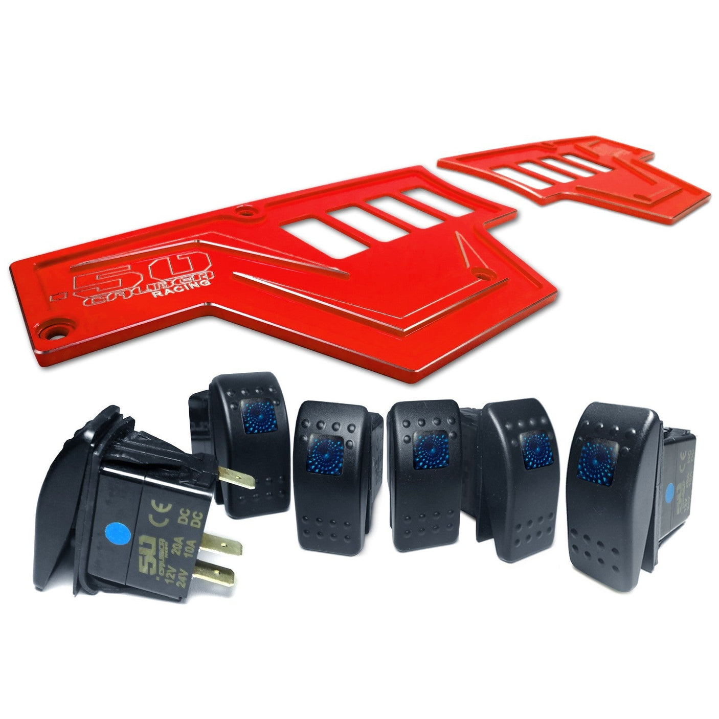 50 Caliber Racing RZR XP1000 8-Switch Billet Aluminum Dash Panel
