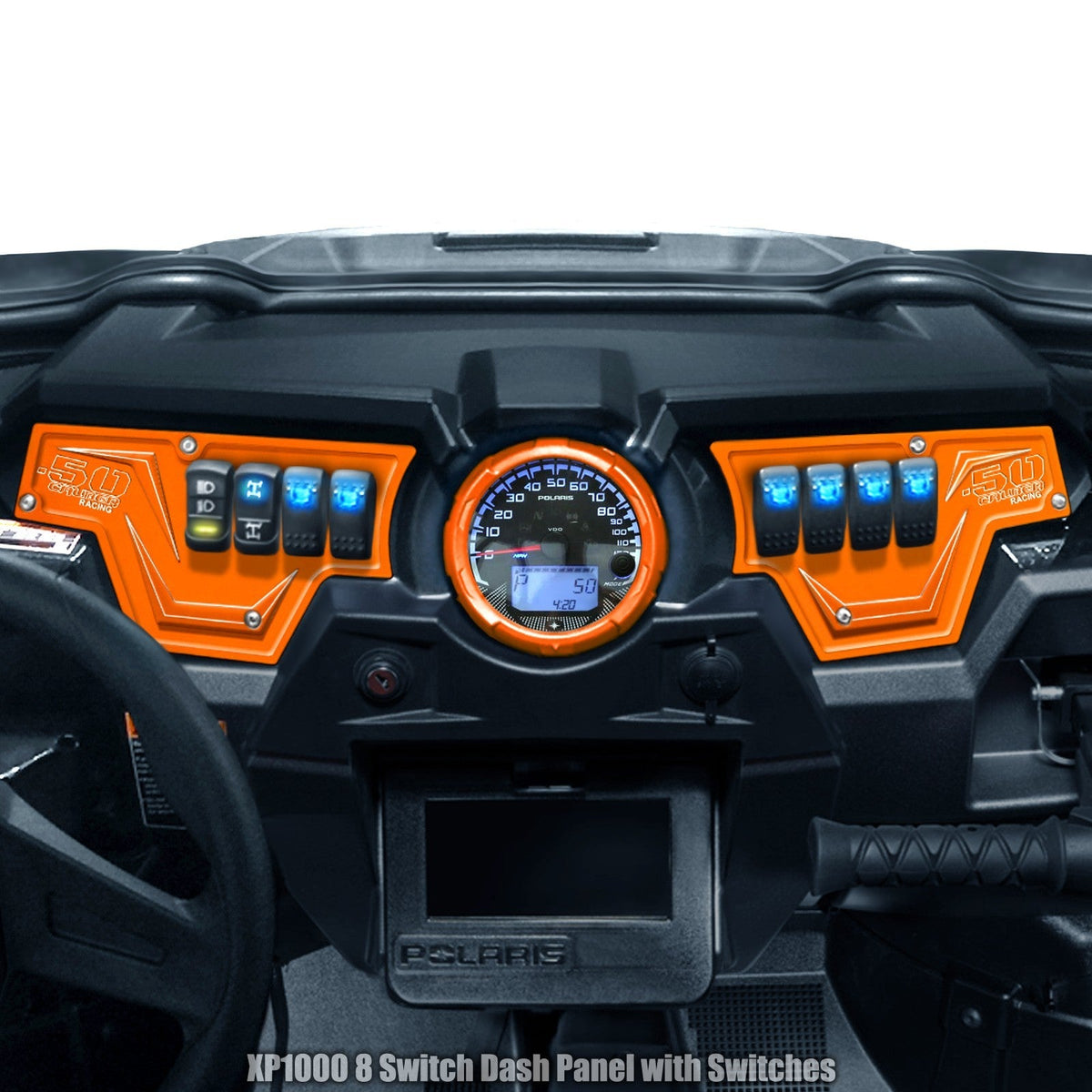50 Caliber Racing RZR XP1000 8-Switch Billet Aluminum Dash Panel