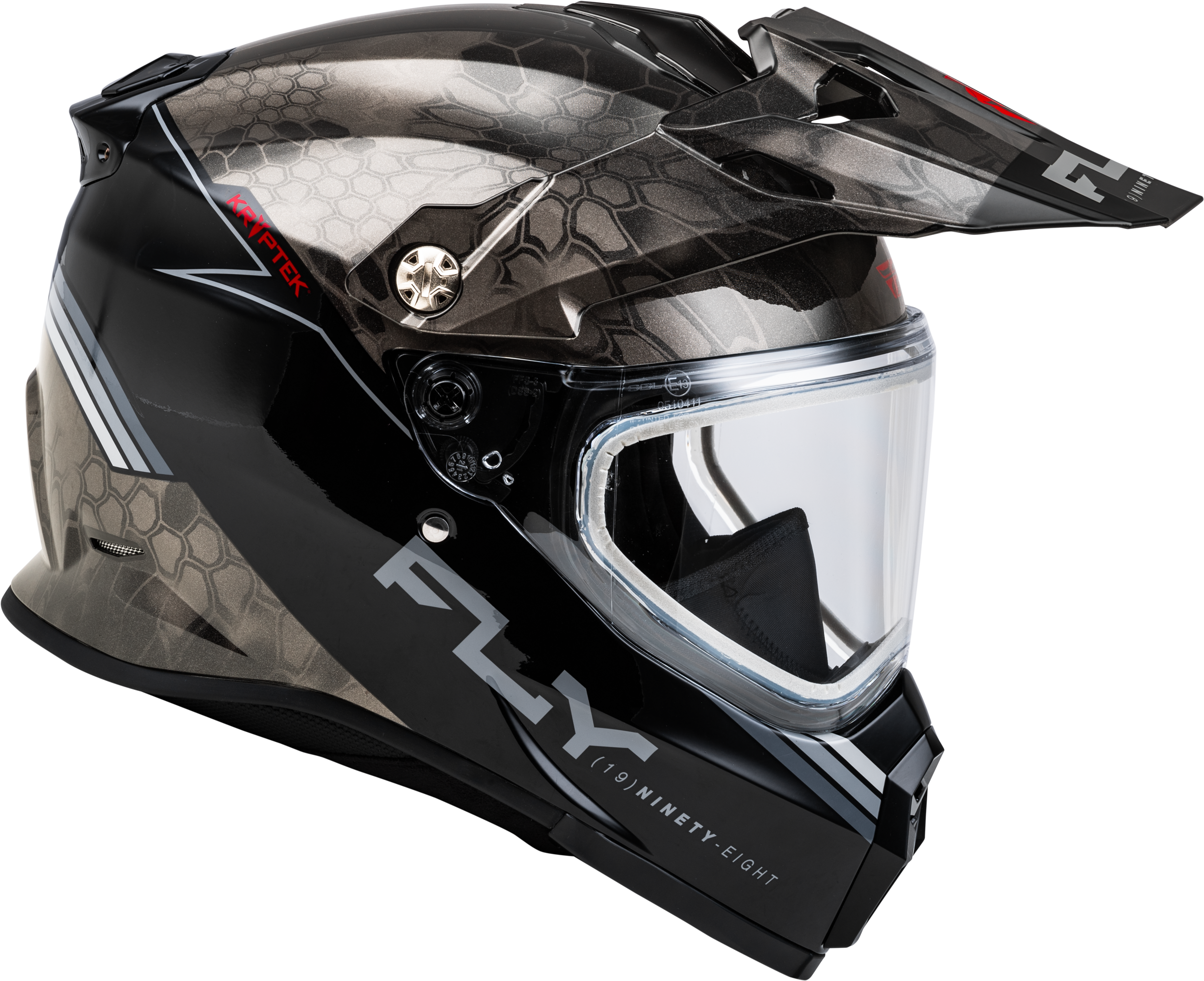 Photo of TREKKER CW CONCEAL HELMET DUAL SHLD BLACK/GREY/WHITE SM by FLY RACING - Premium Helmets for UTVs / Side by Sides