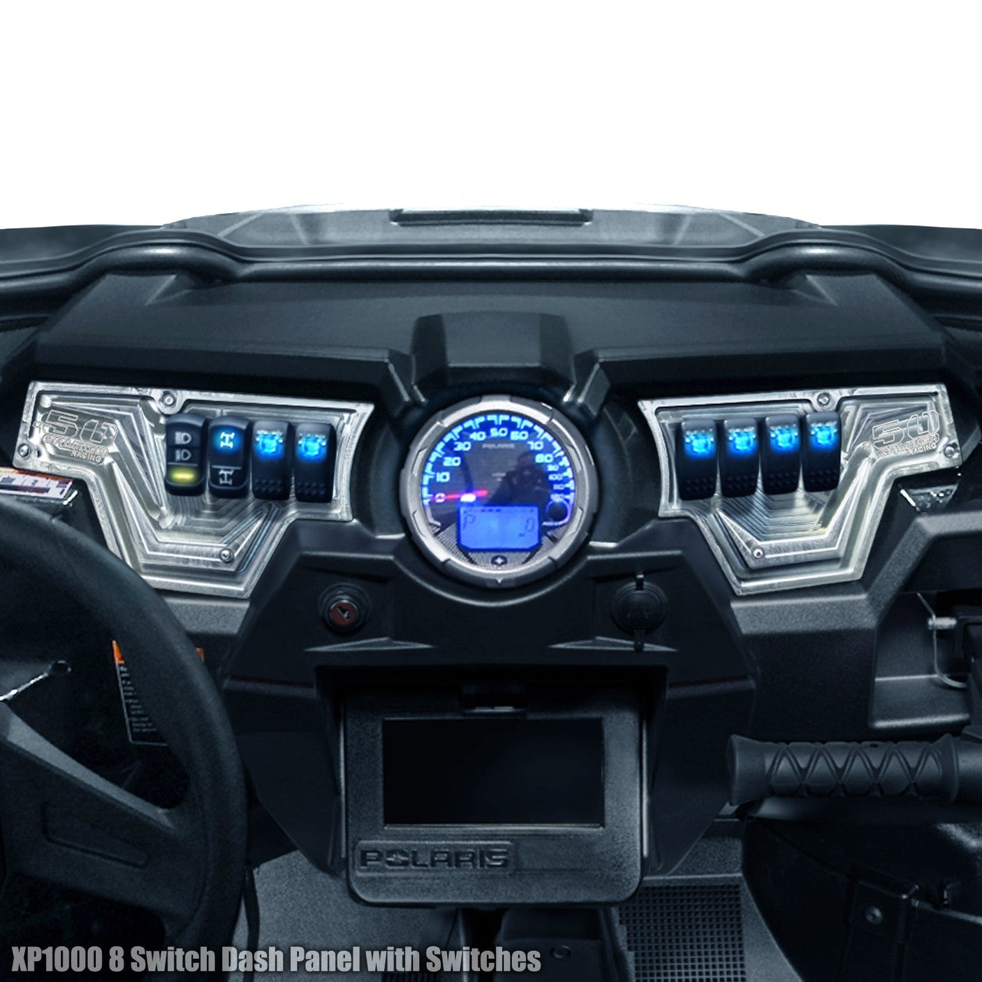 50 Caliber Racing RZR XP1000 8-Switch Billet Aluminum Dash Panel