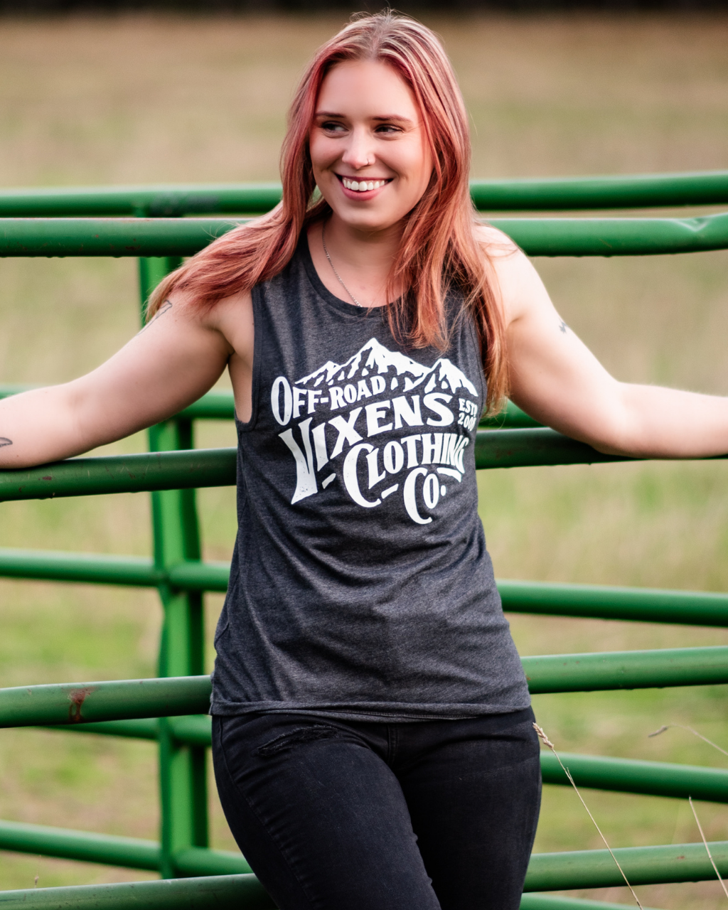 Photo of Get Outside Muscle Tank by OFF-ROAD VIXENS CLOTHING CO. - Premium Ladies Tanks for UTVs / Side by Sides