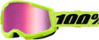 100% Strata 2 Junior Goggles - Neon Yellow Mirror Pink Lens