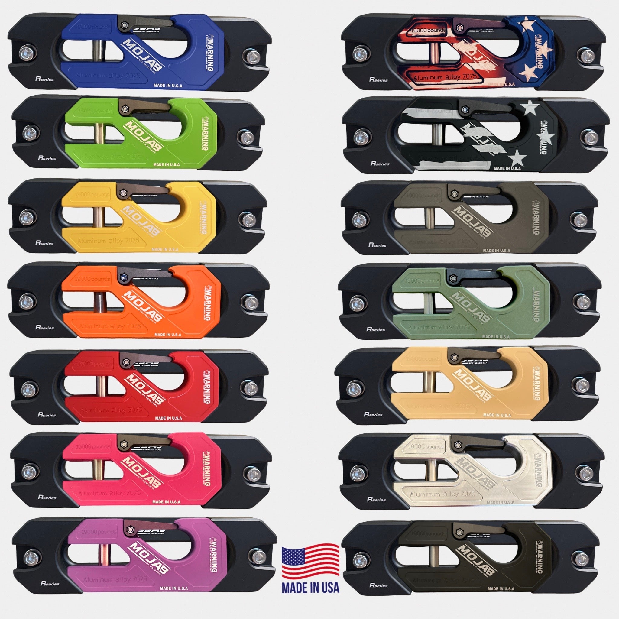 Photo of Aluminum Recessed Winch Shackle with Fairlead Kit, closed latch (LIFE TIME WARRANTY*) by MOJAB OFFROAD - Premium Winches & Winch Mounts for UTVs / Side by Sides