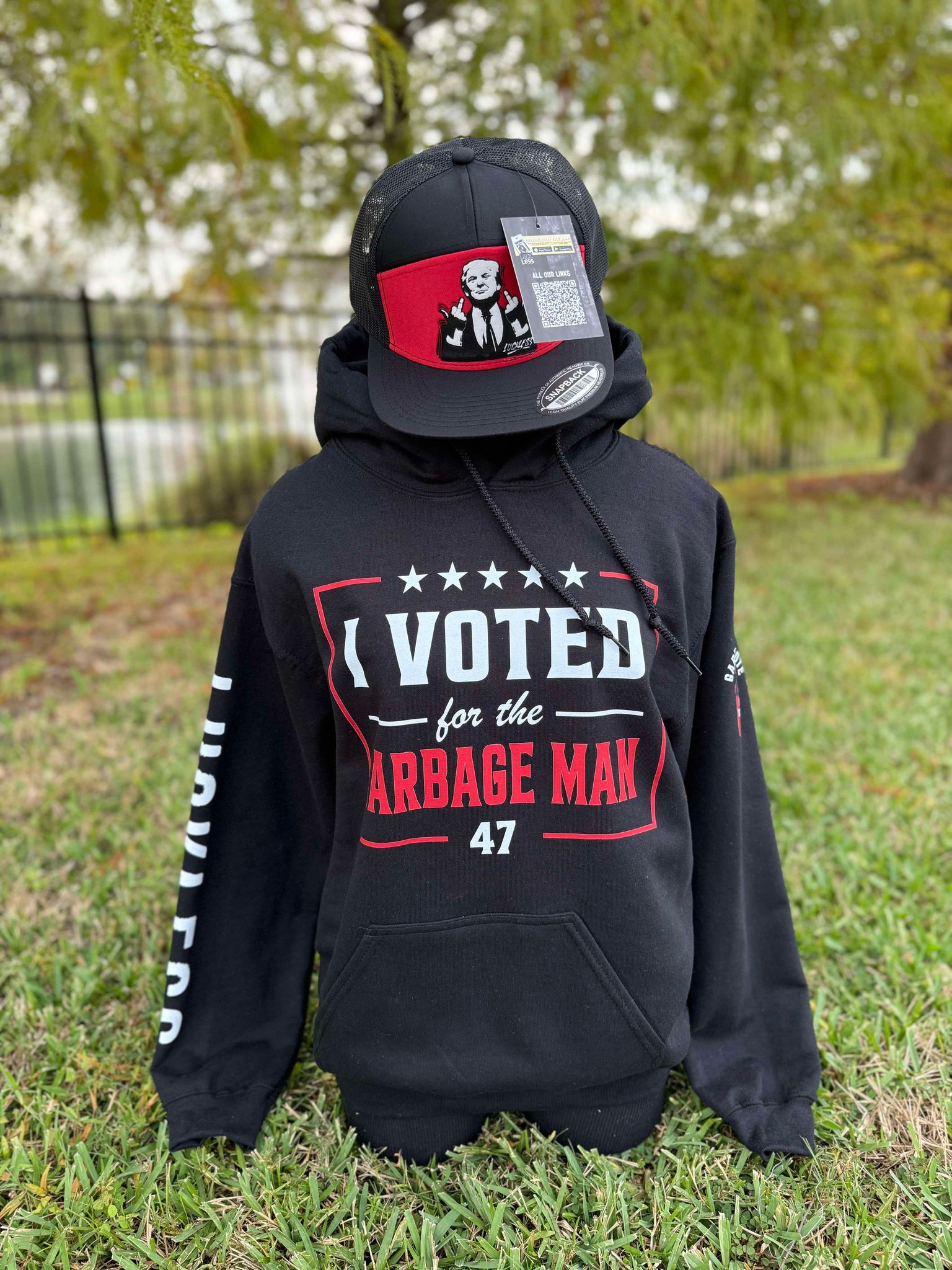 Photo of I Voted for the Garbage Man Hoodie by Luckless Outfitters - Premium Hoodie for UTVs / Side by Sides