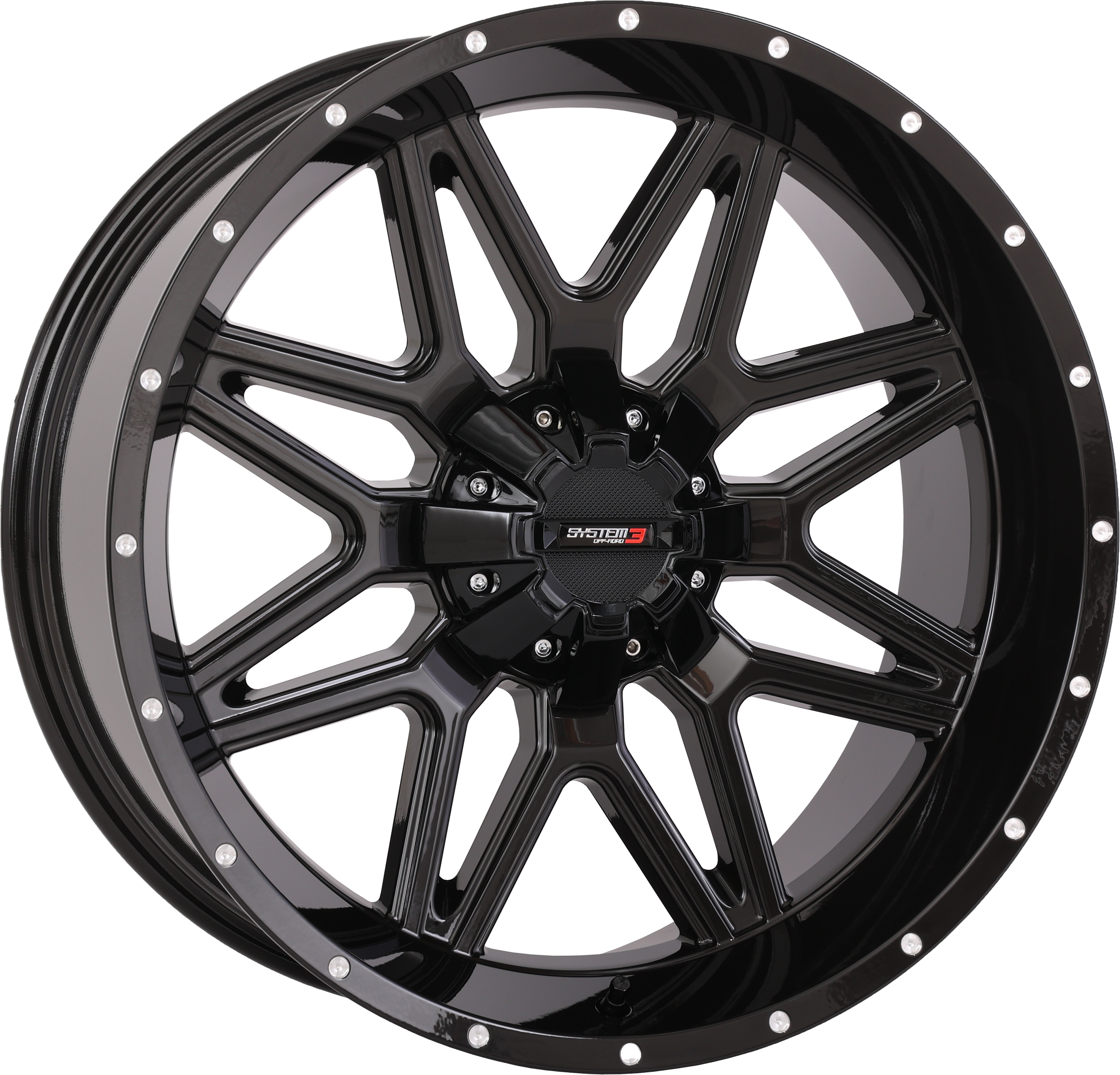 Photo of ST7 WHEEL 20X9 5+4 (0MM) 4/137 & 4/156 GLOSS BLACK by SYSTEM 3 - Premium Wheels for UTVs / Side by Sides