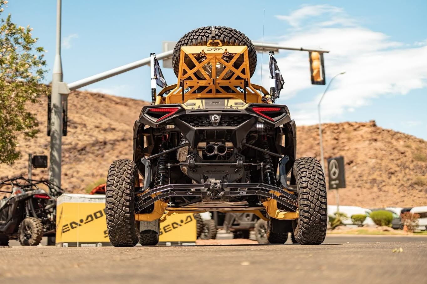 2024+ Can-Am Maverick R Tire Carrier & Adventure Rack by DRT Motorsports | Bolt-On Spare Tire System