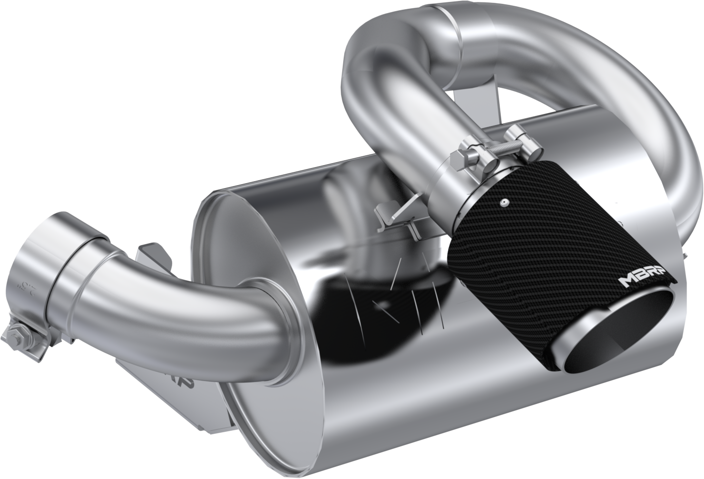 Photo of MBRP Polaris RZR XP 1000 Can-Am Maverick R Performance Slip On Center Exit Muffler by MBRP - Premium Exhaust for UTVs / Side by Sides
