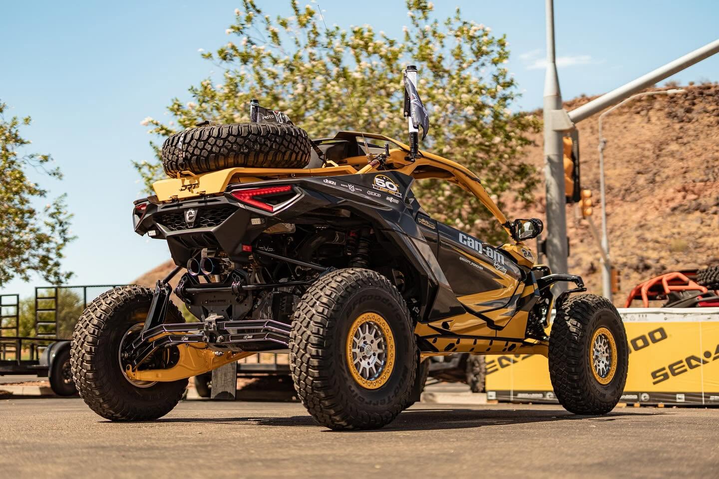 2024+ Can-Am Maverick R Tire Carrier & Adventure Rack by DRT Motorsports | Bolt-On Spare Tire System