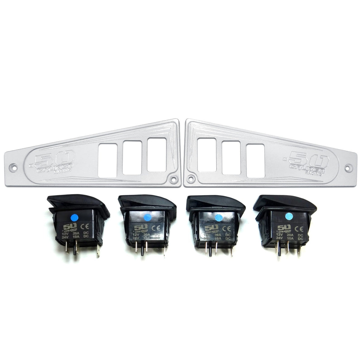 50 Caliber Racing Polaris RZR XP1000 Ride Command 6-Switch CNC Billet Dash Panel - Multiple Colors + Optional Switches (