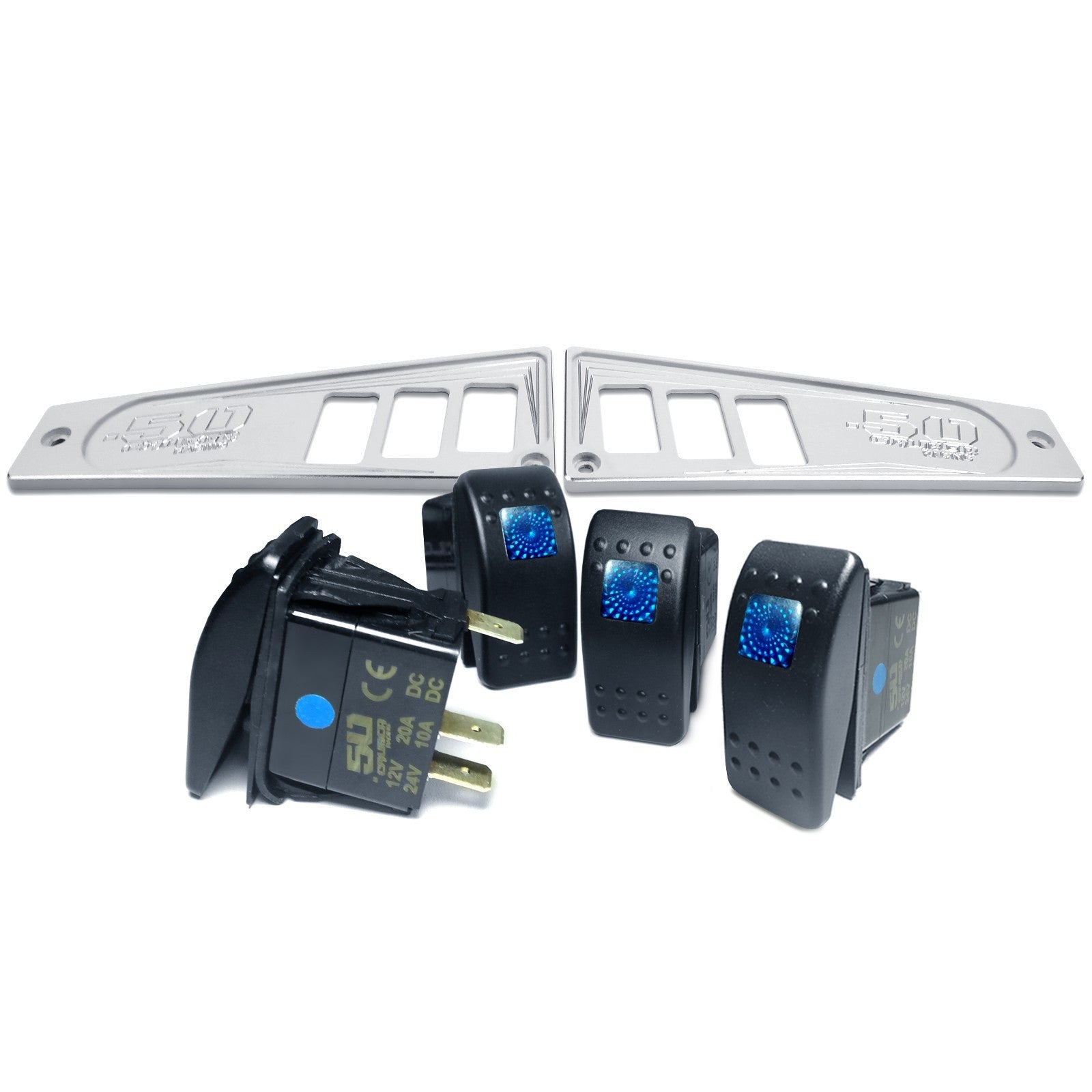 Polaris RZR XP1000 Ride Command 6-Switch CNC Billet Dash Panel - Multiple Colors + Optional Switches (2017+)