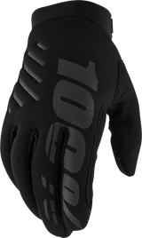 100% Brisker Cold Weather Riding Gloves - Black, Small