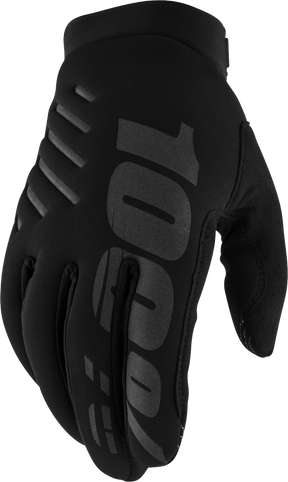 100% Brisker Cold Weather Riding Gloves - Black, 2XL