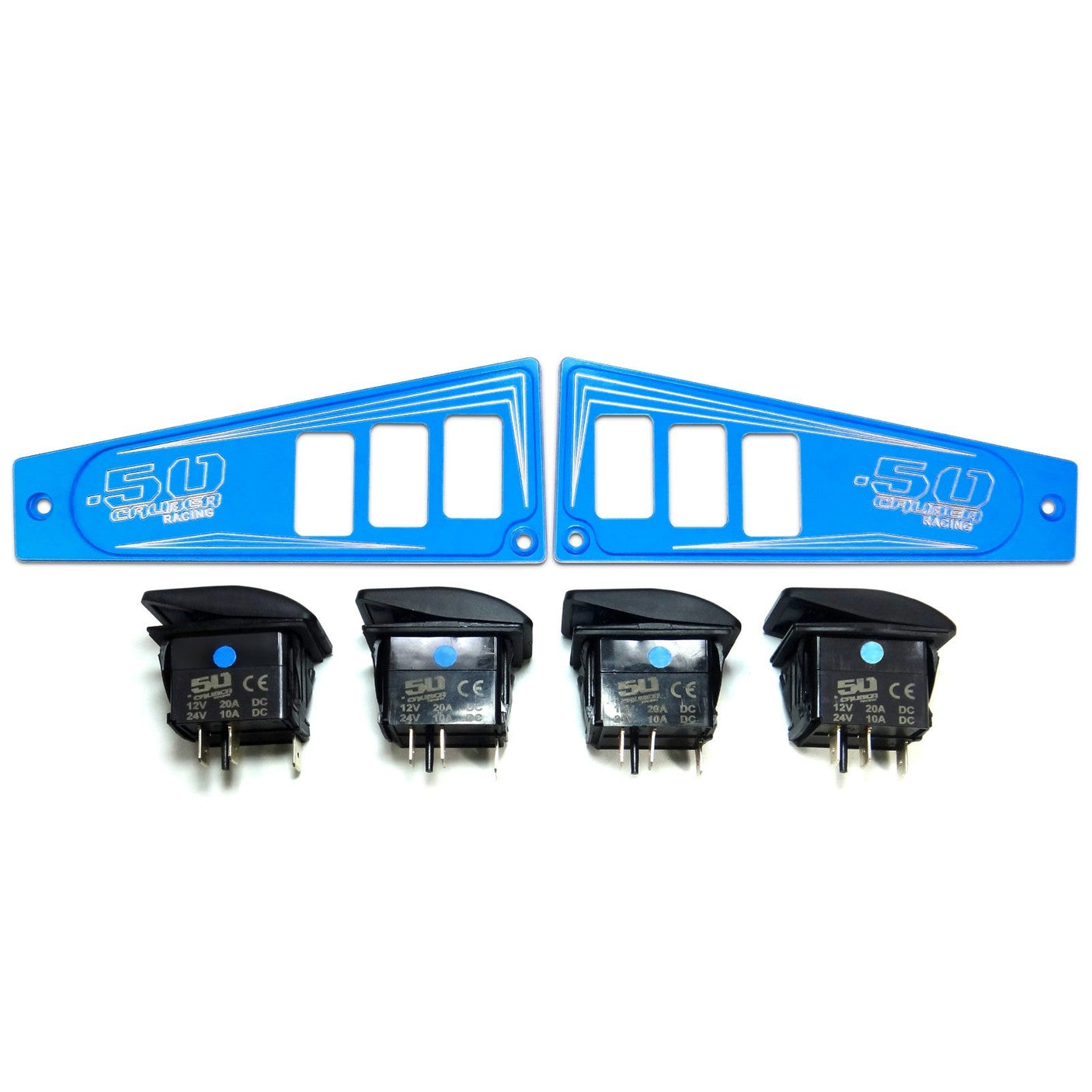 50 Caliber Racing Polaris RZR XP1000 Ride Command 6-Switch CNC Billet Dash Panel - Multiple Colors + Optional Switches (