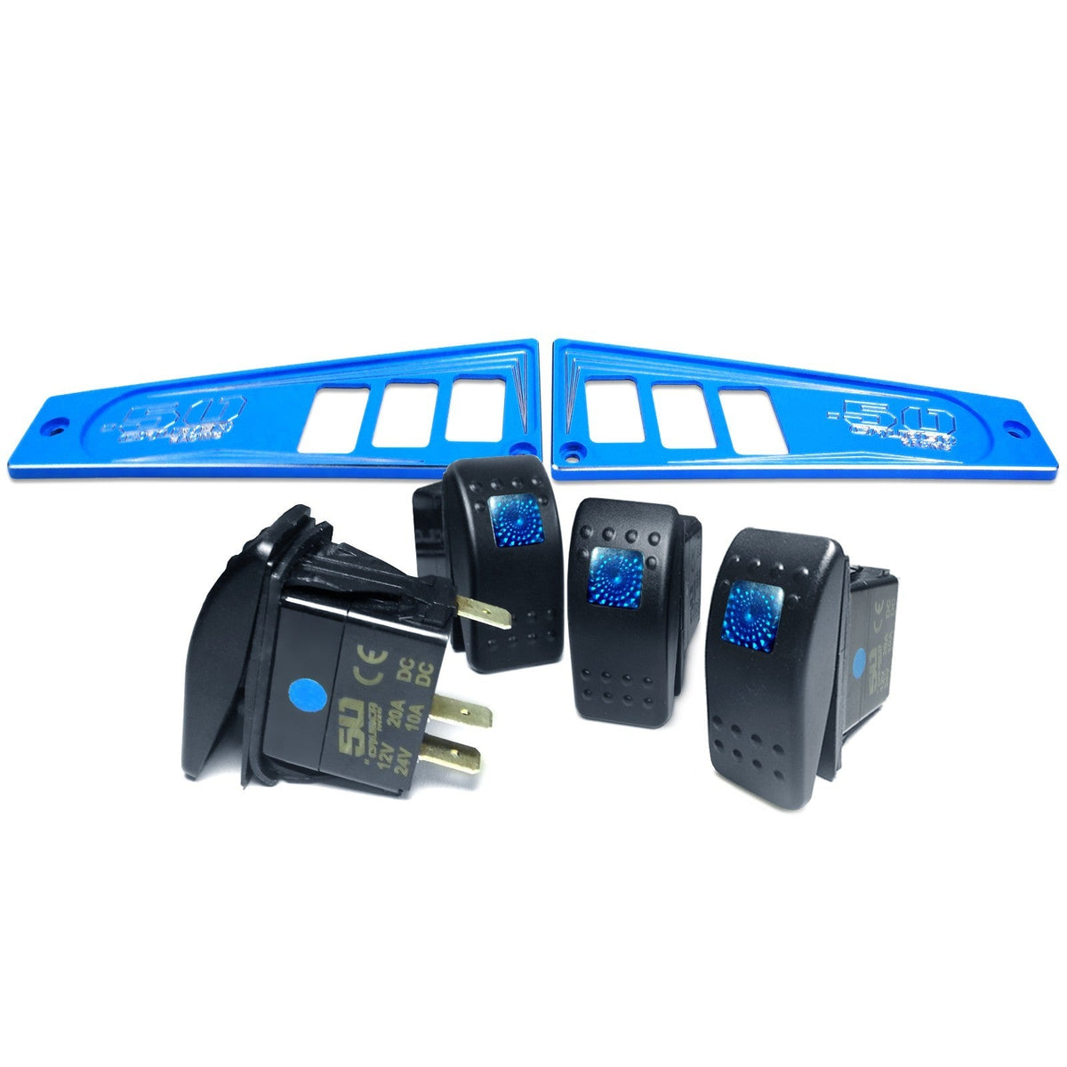 50 Caliber Racing Polaris RZR XP1000 Ride Command 6-Switch CNC Billet Dash Panel - Multiple Colors + Optional Switches (