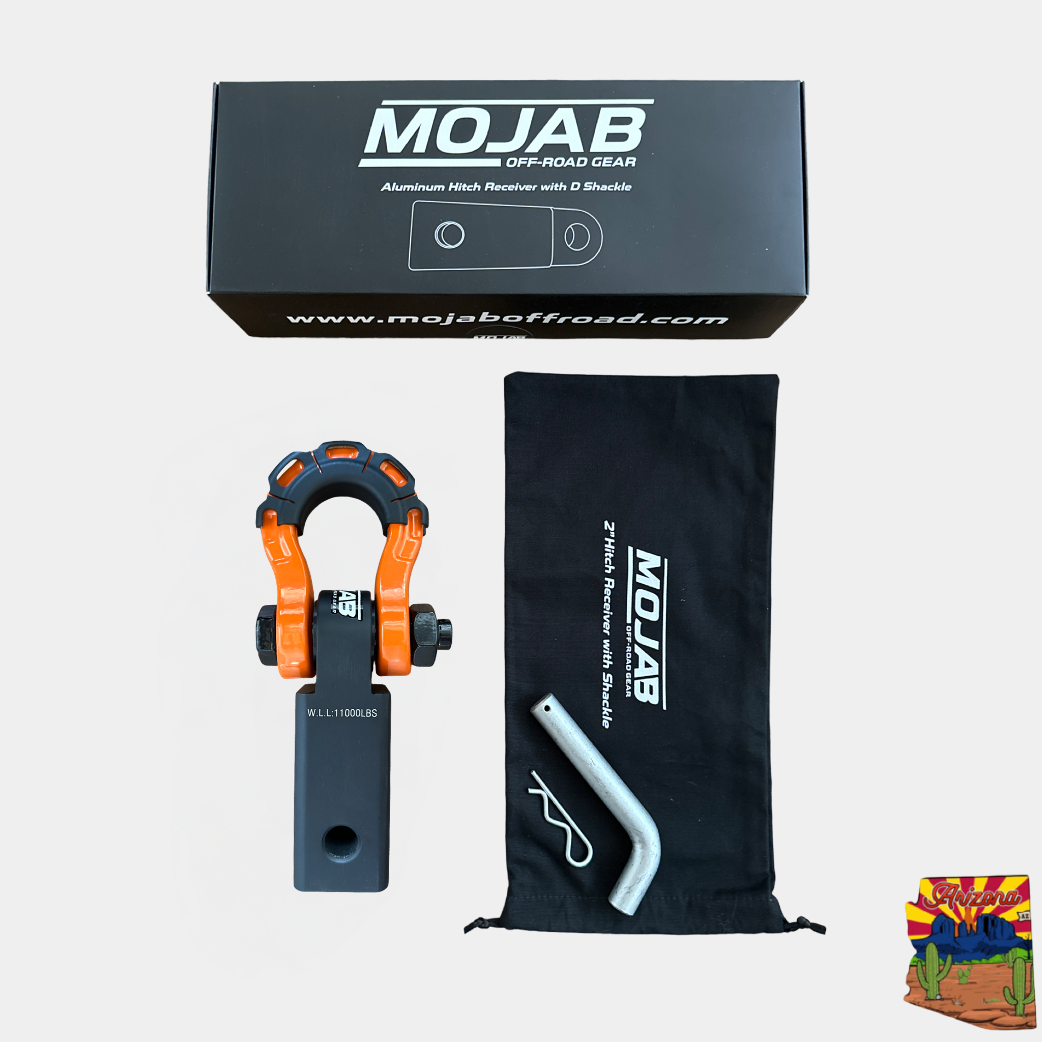 Photo of 2'' Aluminum Hitch Receiver with Steel D-Shackle (LIFETIME WARRANTY) by MOJAB OFFROAD - Premium for UTVs / Side by Sides