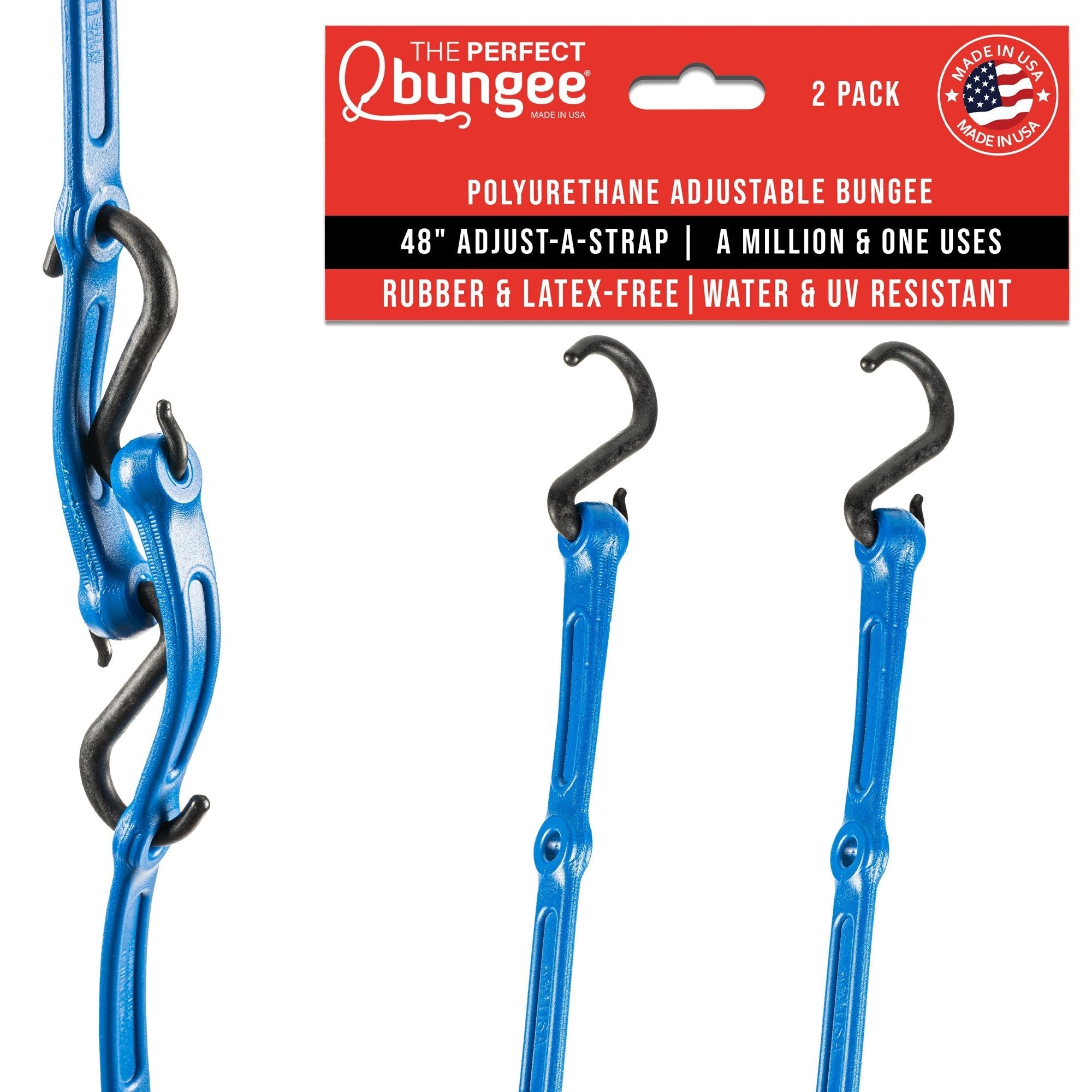 Photo of 48" Adjust-A-Strap® Adjustable Bungee Strap 2 Pack by ShockStrap - Premium for UTVs / Side by Sides