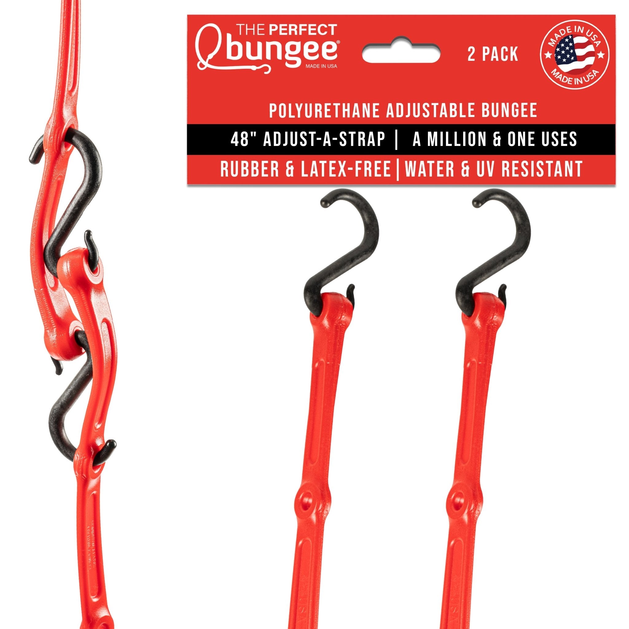 Photo of 48" Adjust-A-Strap® Adjustable Bungee Strap 2 Pack by ShockStrap - Premium for UTVs / Side by Sides