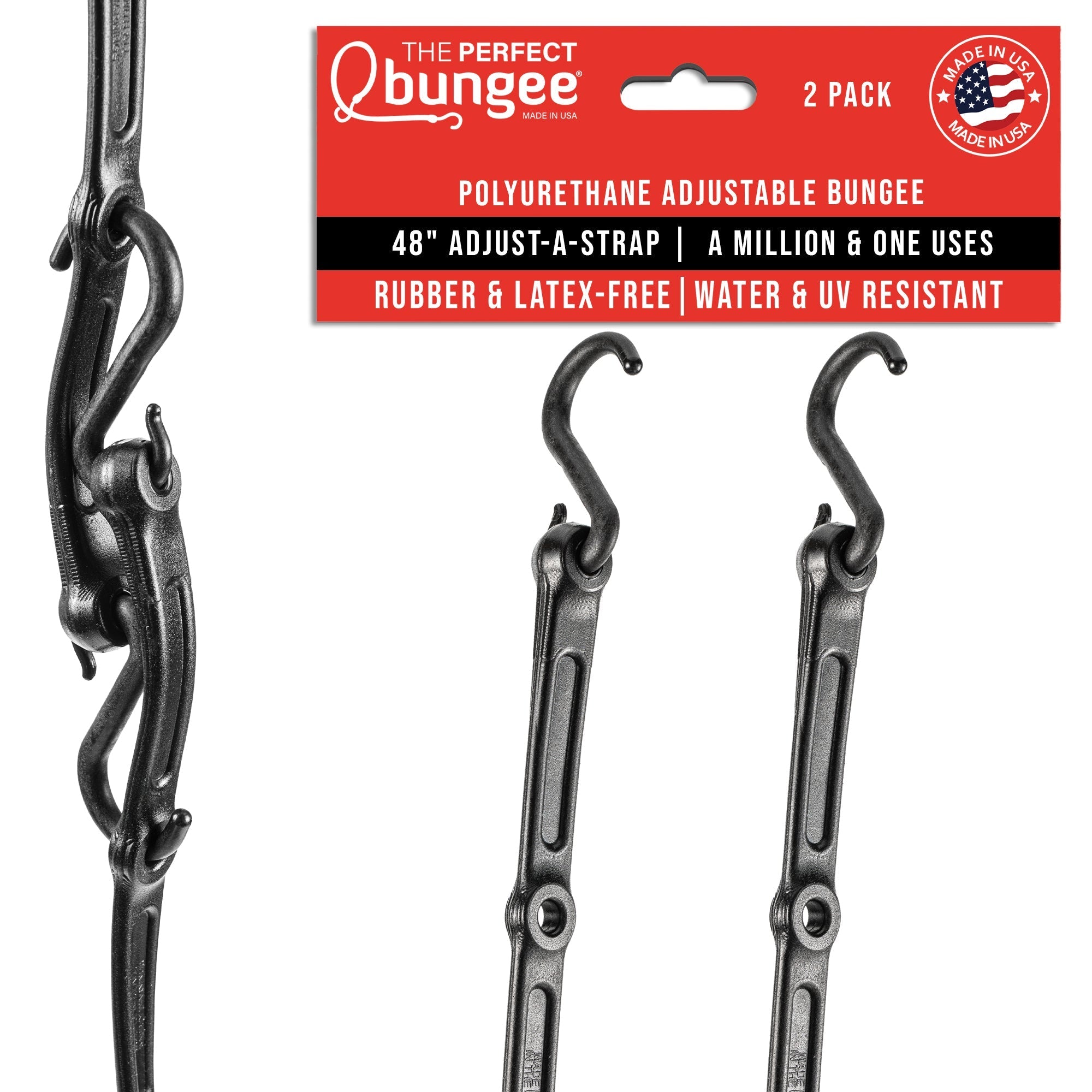 Photo of 48" Adjust-A-Strap® Adjustable Bungee Strap 2 Pack by ShockStrap - Premium for UTVs / Side by Sides