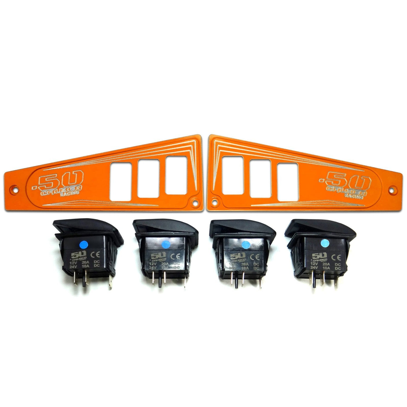 50 Caliber Racing Polaris RZR XP1000 Ride Command 6-Switch CNC Billet Dash Panel - Multiple Colors + Optional Switches (